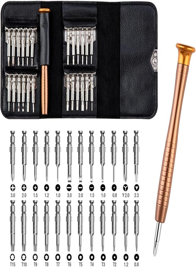 VMTRONIX Screwdriver Set Magnetic, 25 in 1 Small Screwdriver Set with Phillips Head & Flathead, Mini Pocket Screwdriver kit for Repair Electronics, MacBook, iPhone, iPad, Eyeglass, Watch, Tablet - Image 1